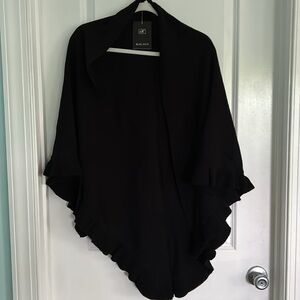 Kalico black shawl with ruffle edge new with tags!